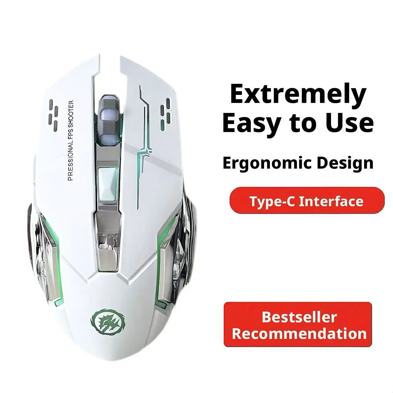 Laptop Accessories Rgb - RGB Light Wireless Gaming Mouse Ergonomic