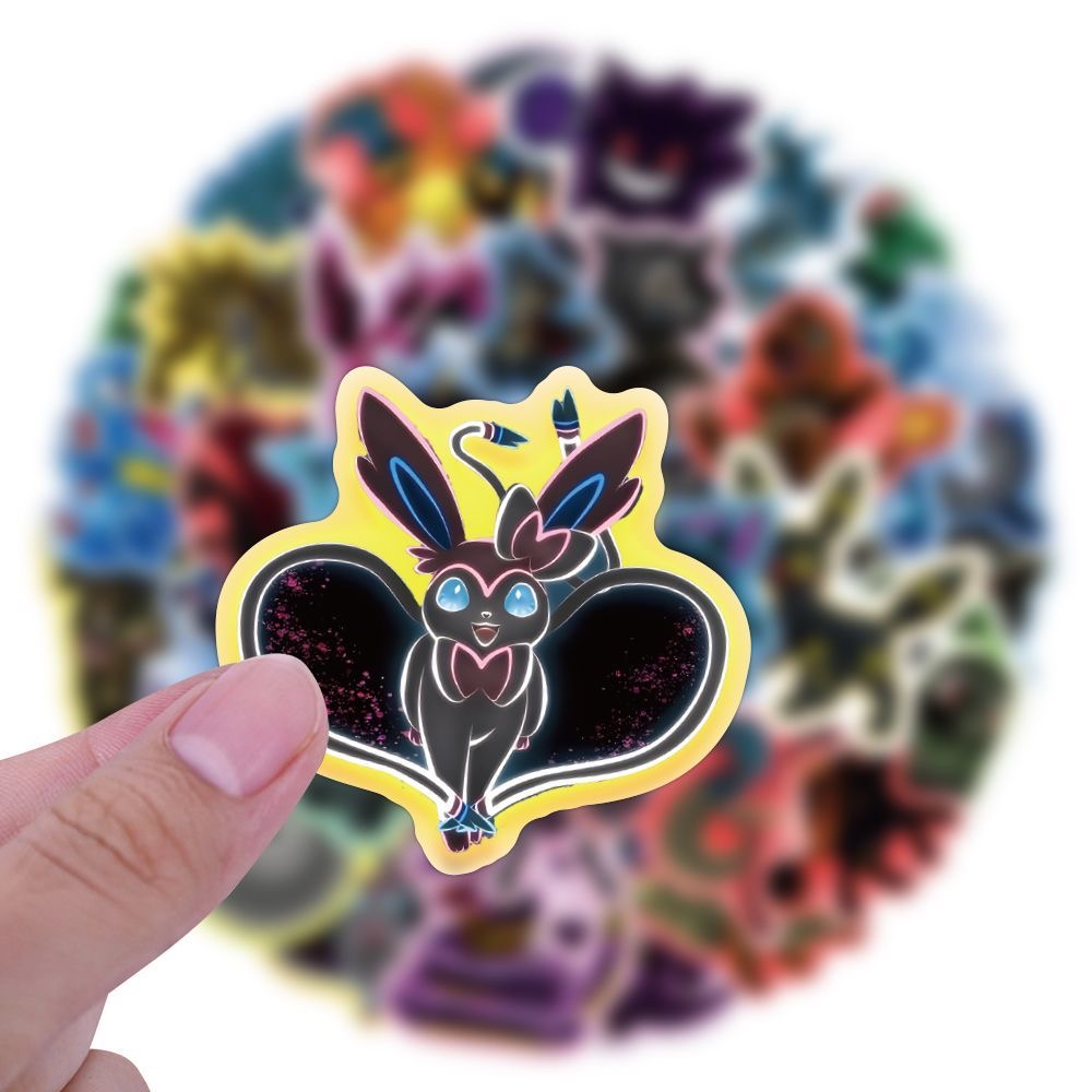 Laptop Accessories Cute - 61Pcs Pokémon Stickers Cute Cartoon Waterproof