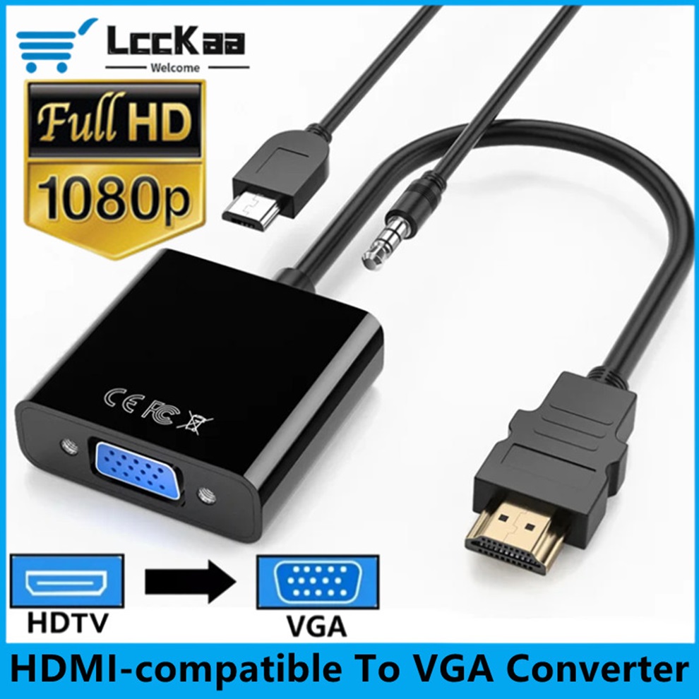 Hdmi Vga Adapter - HDMI-compatible To VGA Converter Cable HD