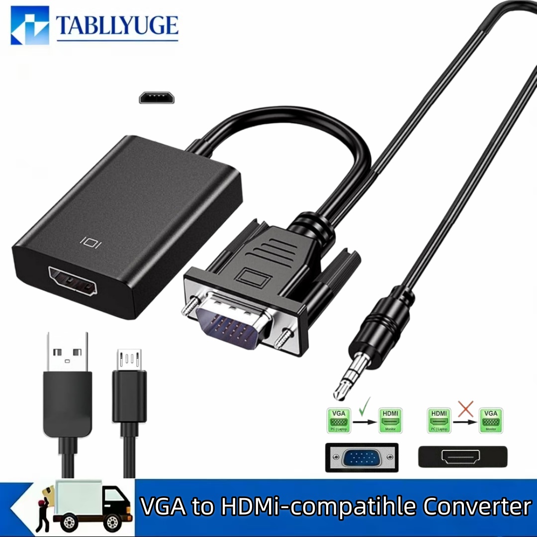Hdmi Vga Adapter - VGA to HDMI Compatible 1080P Adapter