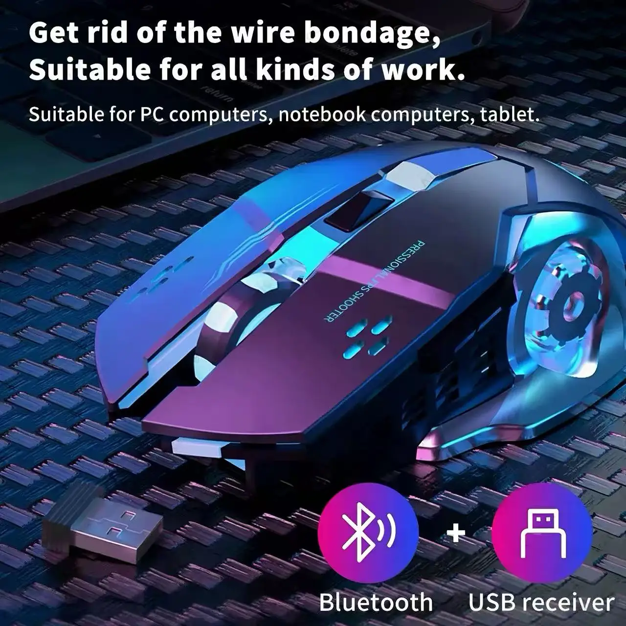 RGB Light Wireless Gaming Mous - Laptop Accessories Rgb ulasan dan harga
