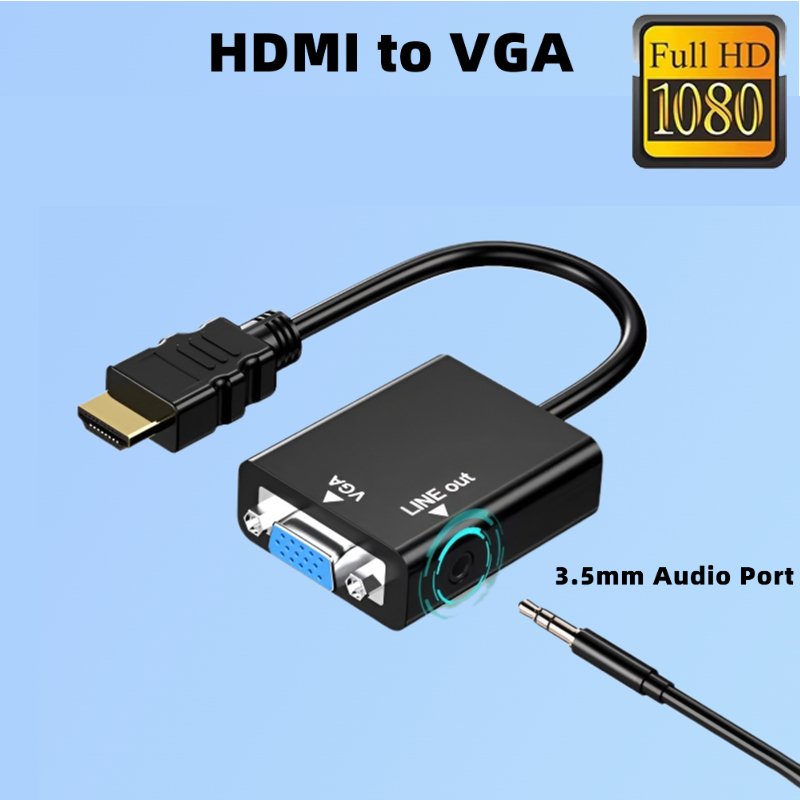 HDMI-compatible to VGA With Au - Hdmi Vga Adapter ulasan dan harga