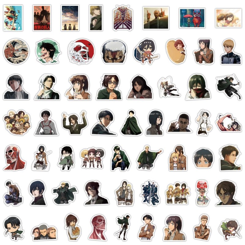 60Pcs Attack on Titan Anime St - Accessories Laptop ulasan dan harga