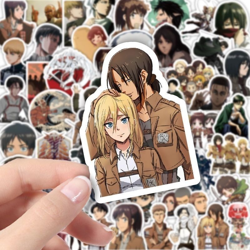 60Pcs Attack on Titan Anime St - Accessories Laptop ulasan dan harga