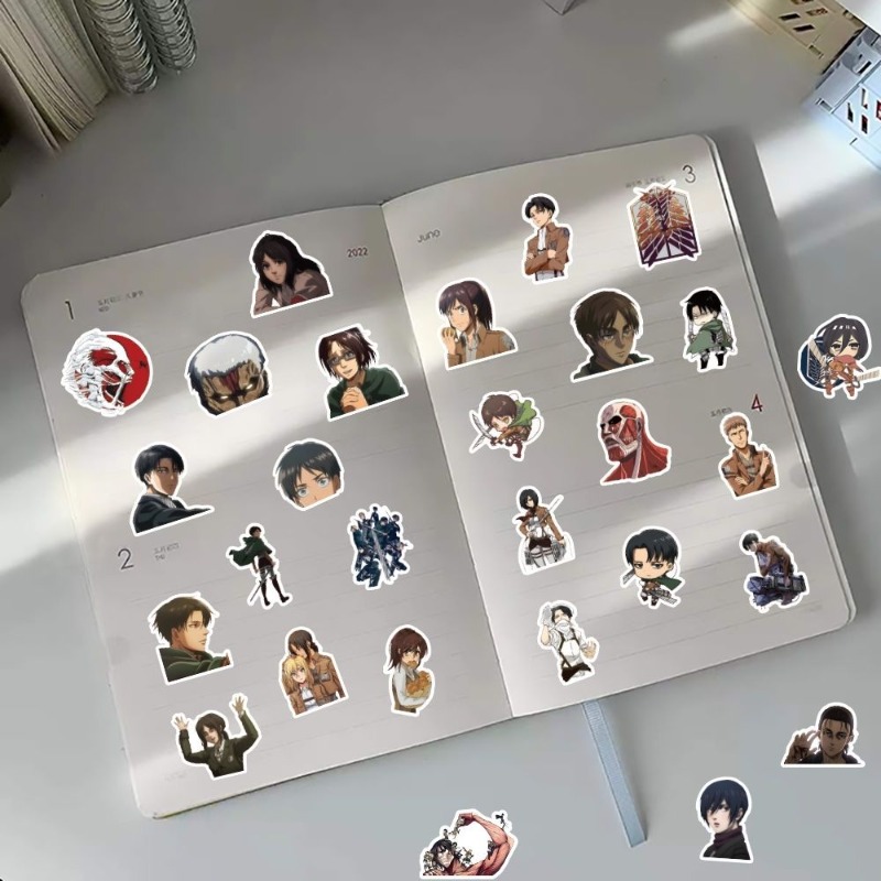 60Pcs Attack on Titan Anime St - Accessories Laptop ulasan dan harga