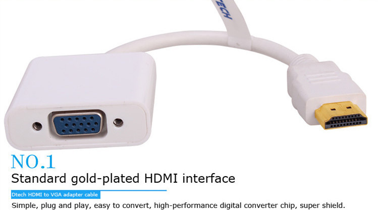 3PCS DTECH Factory Direct Sale - Hdmi Vga Adapter ulasan dan harga