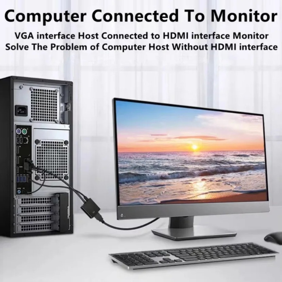VGA to HDMI Compatible 1080P A - Hdmi Vga Adapter ulasan dan harga